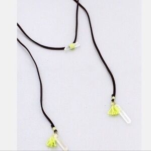 Vegan Leather White Quartz With Tassel’s Wrap Gemstones Healing Crystals NWT